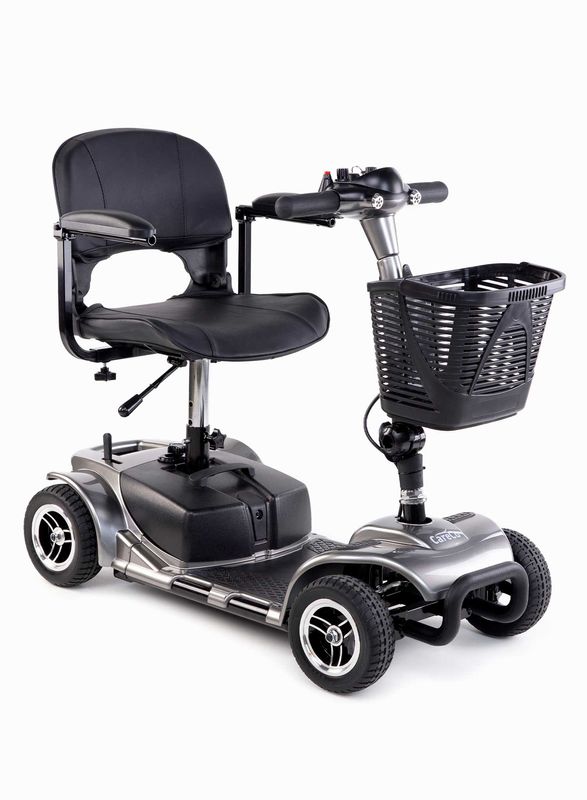 CareCo Frontier travel mobility scooter with LED headlight