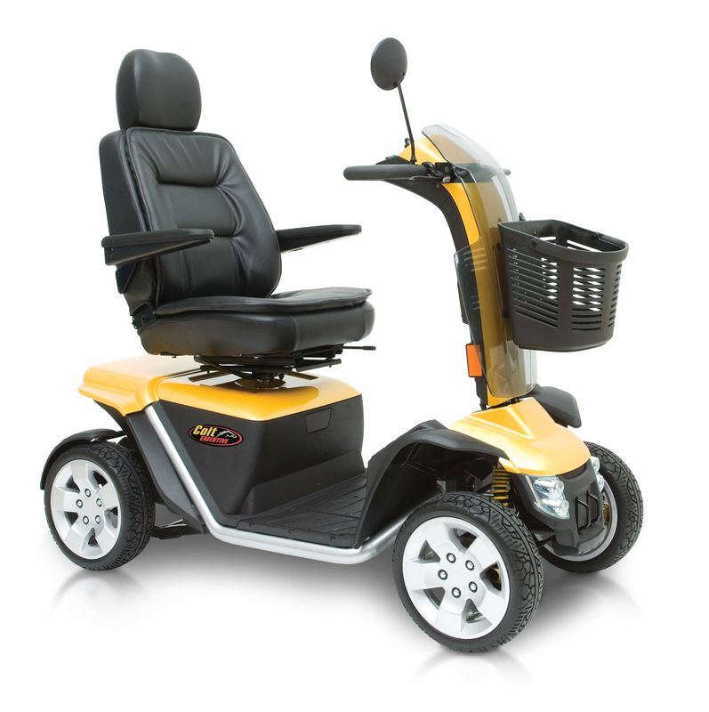 Pride Colt Executive 8mph road mobility scooter in yellow