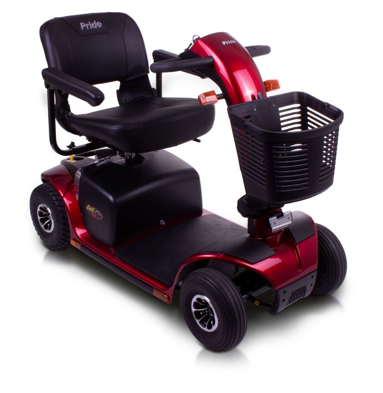 Pride Colt Plus pavement mobility scooter in red