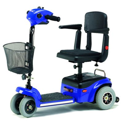Shoprider Whisper ultra-narrow mobility scooter in blue
