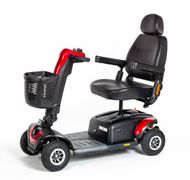 TGA Zest S travel mobility scooter with captain seat in red