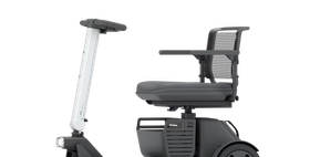 WHILL Model R 3-wheel mobility scooter with independent suspension in white