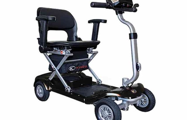 Kymco K-Lite F manual folding mobility scooter in glossy black
