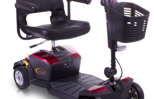 Pride Apex Rapid travel mobility scooter in red