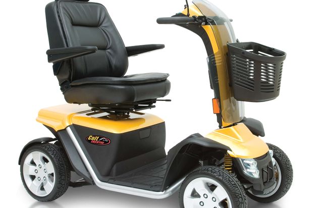Pride Colt Executive 8mph road mobility scooter in yellow
