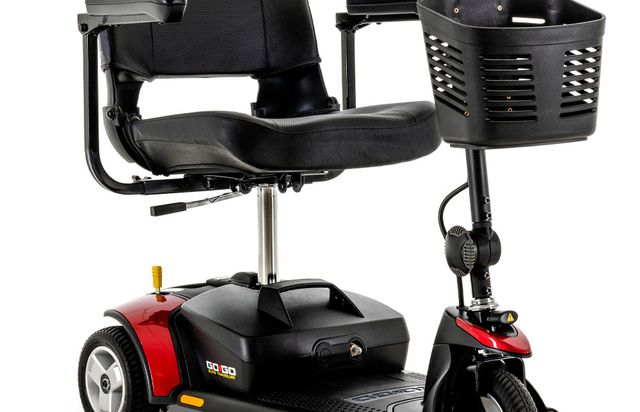 Pride Go-Go Elite Traveller portable travel mobility scooter in red