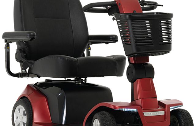Pride Maxima 4-wheel heavy-duty mobility scooter in candy apple red