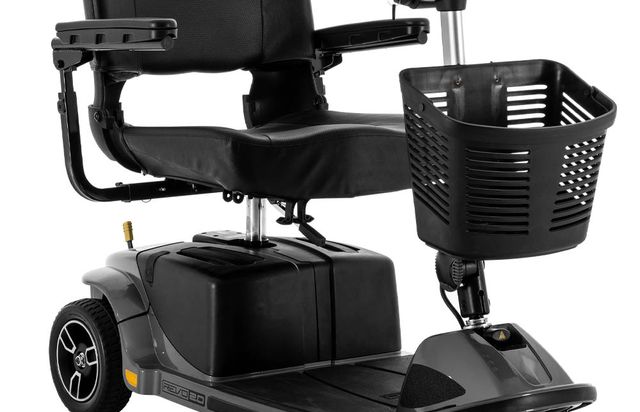 Pride Revo 2.0 3-wheel pavement mobility scooter in grey