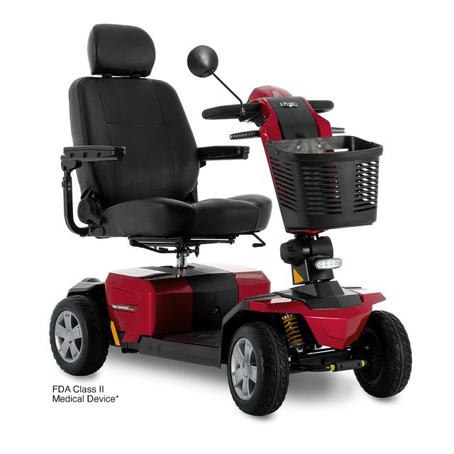 Pride Victory LX Sport 4-wheel road mobility scooter in candy apple red