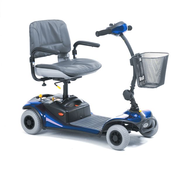 Shoprider Cameo compact 4-wheel boot mobility scooter in blue