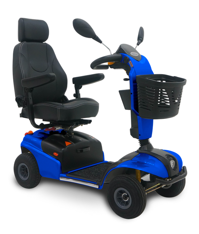Shoprider Explorer 4-wheel road mobility scooter in blue